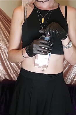 Exploding with Cum in Black Gloves & Oil